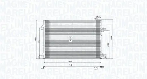 Condensor, airconditioning MAGNETI MARELLI