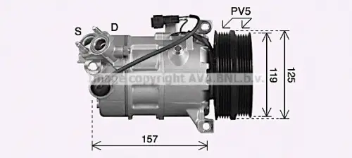 Compressor, airconditioning AVA QUALITY COOLING