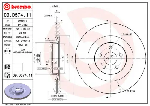 Remschijf BREMBO