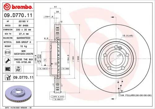 Remschijf BREMBO