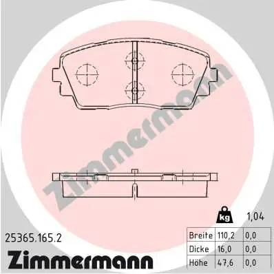 Remblokkenset, schijfrem ZIMMERMANN