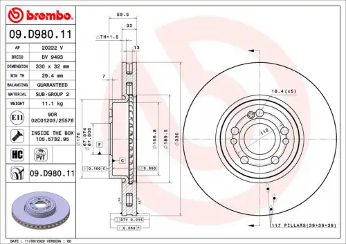 Remschijf BREMBO