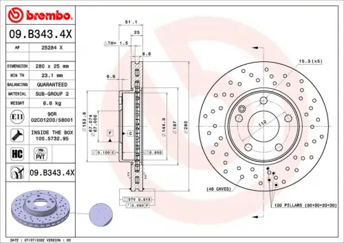 Remschijf BREMBO