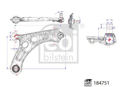 Draagarm, wielophanging FEBI BILSTEIN