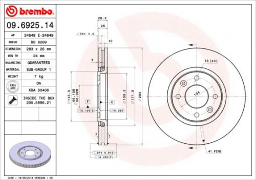 Bremsscheibe BREMBO