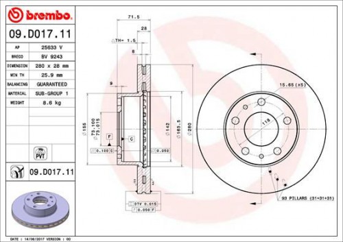 Bremsscheibe BREMBO