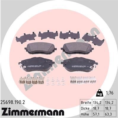 Bremsbelag eingestellt ZIMMERMANN