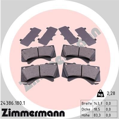 Bremsbelag eingestellt ZIMMERMANN