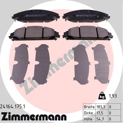 Bremsbelag eingestellt ZIMMERMANN