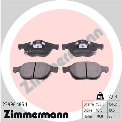 Bremsbelag eingestellt ZIMMERMANN