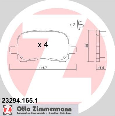 Bremsbelag eingestellt ZIMMERMANN